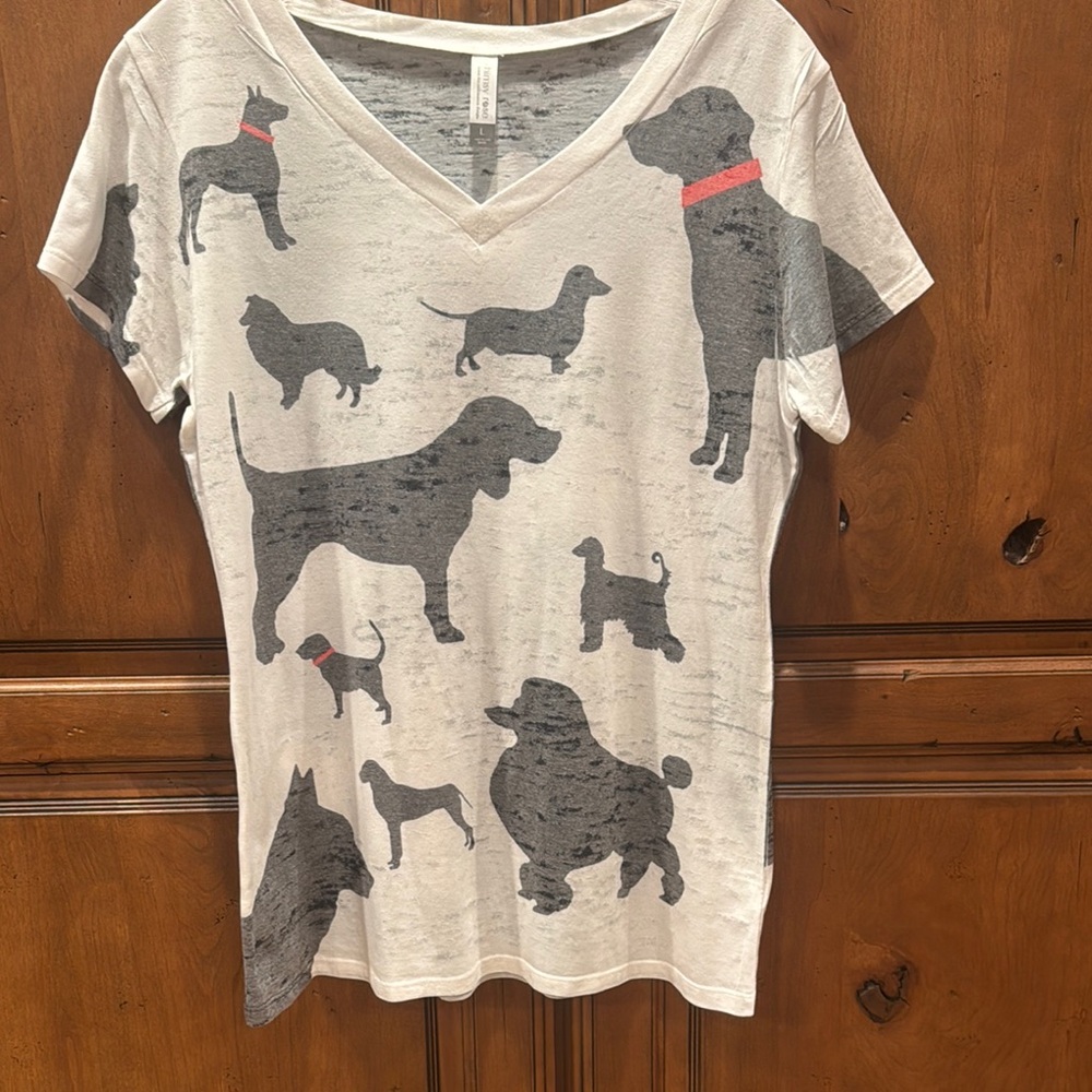 Black and White Dog Silhouette Short Sleeve Tee
